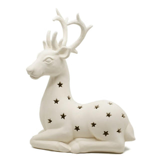 Deer - Reindeer, Laying, Lantern