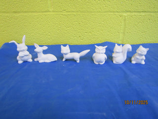 Forest Animals - Deer, Raccoon, Squirrel, Fox, Rabbit, Owl, 6pc