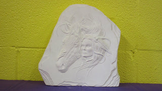 Indian - Girl, Horse, Rock