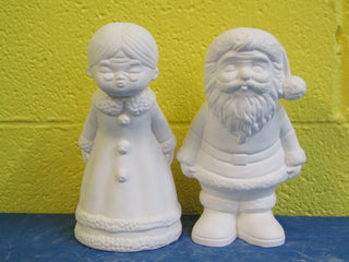 Santa - Mr & Mrs, Kissing, Large, 2pc