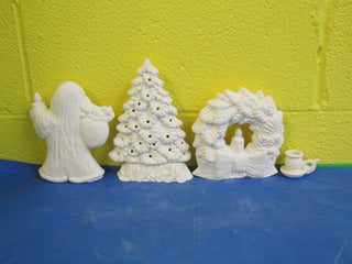 Santa - Wreath, Tree, Base, Candle Holder, 5pc