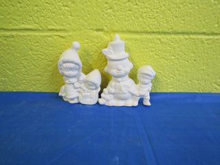 Couple - Boy and Snowman, Girl and Baby, 2pc